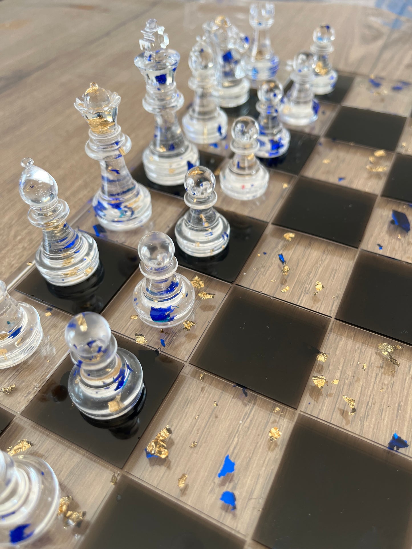 Jeu d’échec or et bleu