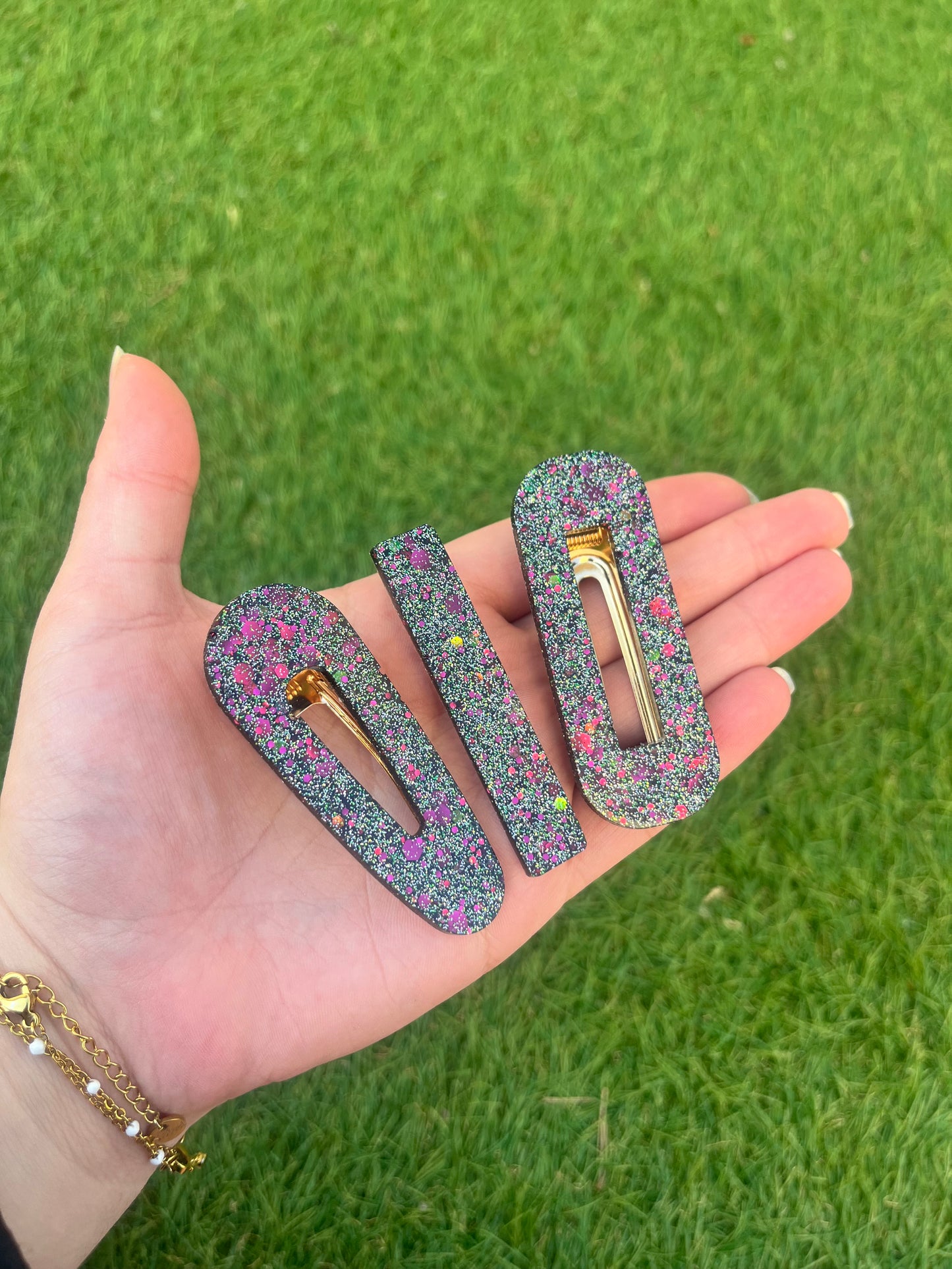 Barrette noir à paillettes