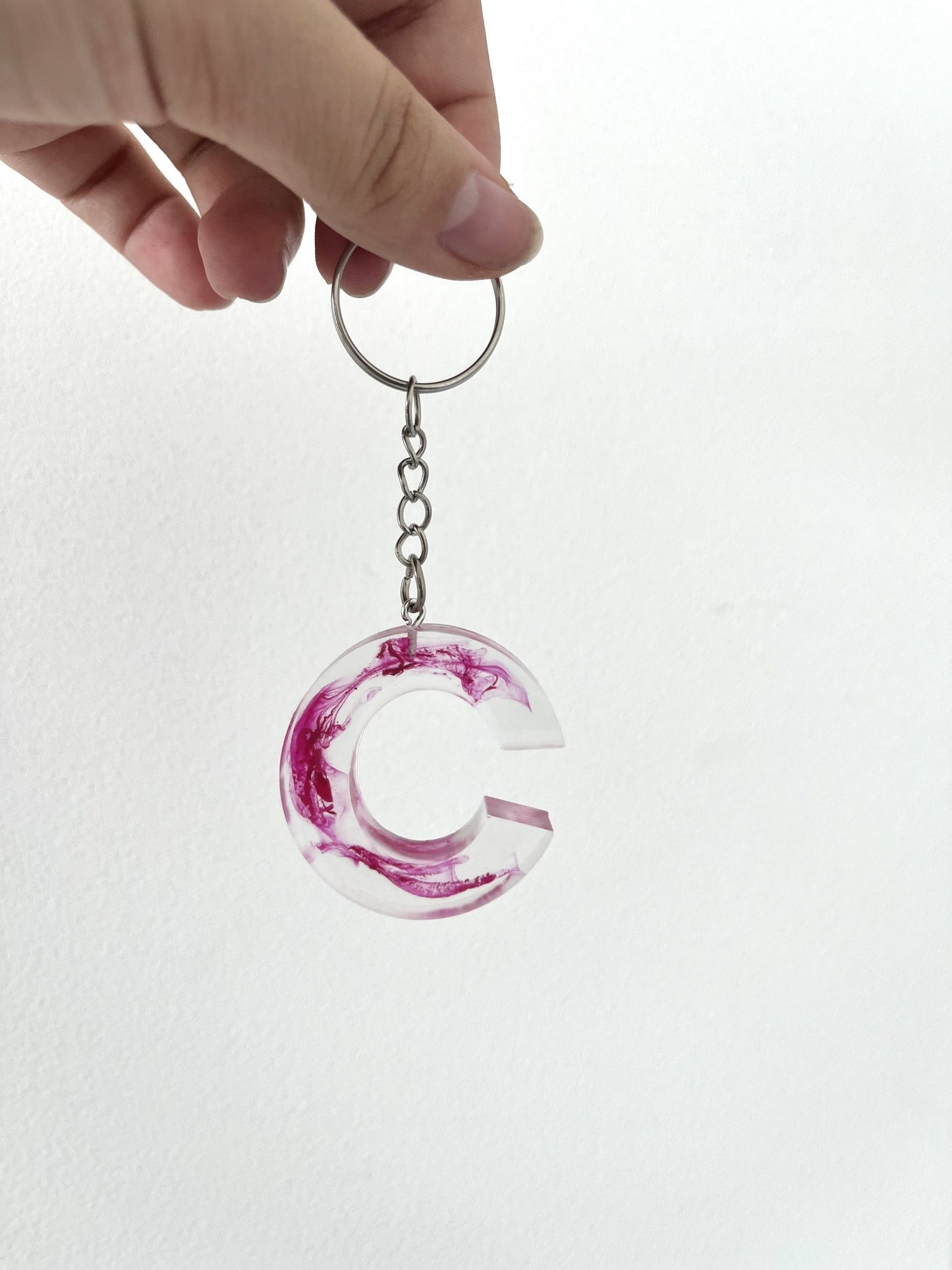 Porte clé fumé rose