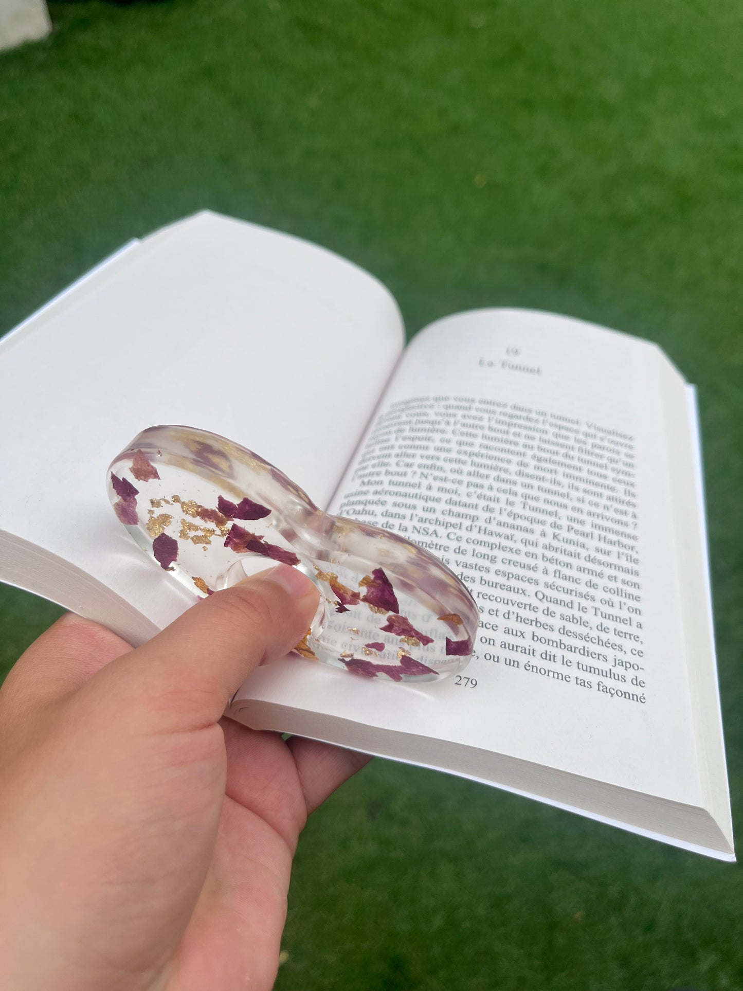 Bague de lecture pétale de rose