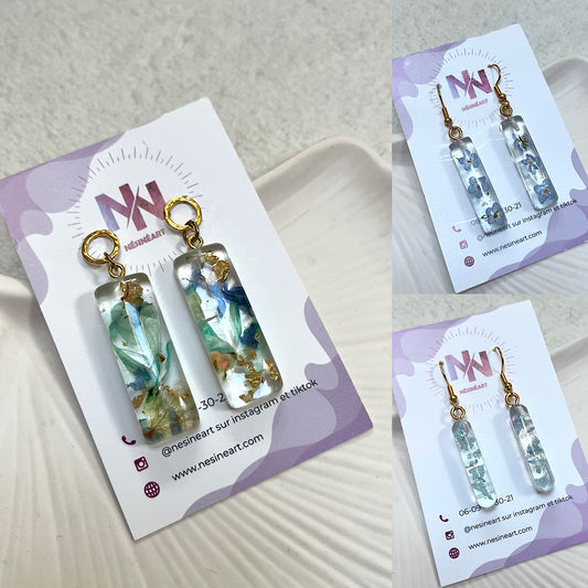 Bijoux personnalisés fleurs séchées