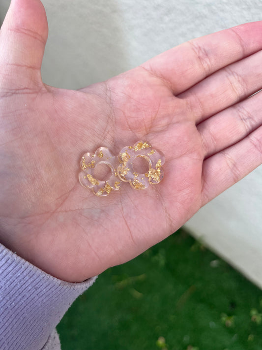 Pampille feuilles d’or et transparent