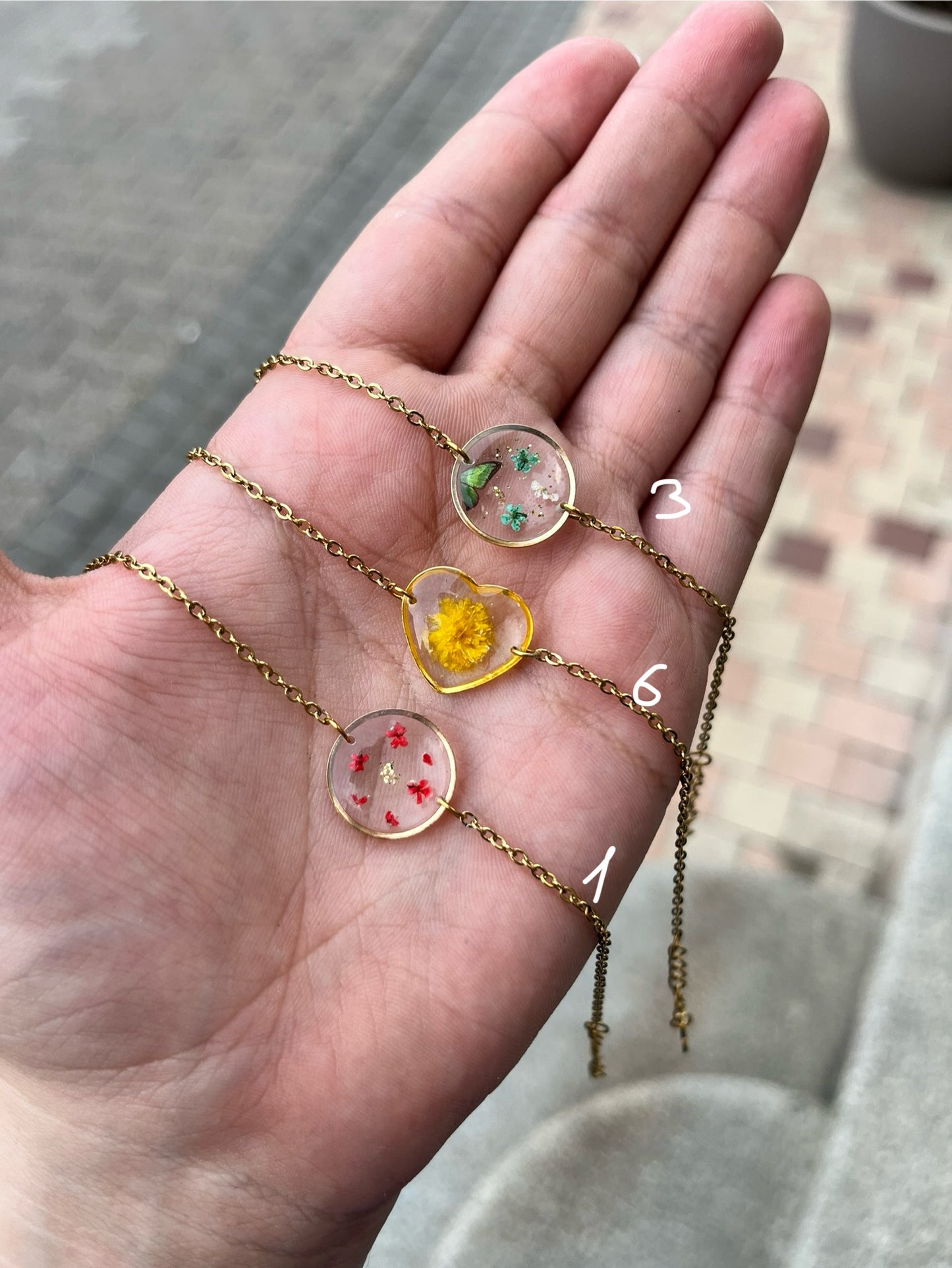 Bracelets fleurs séchées