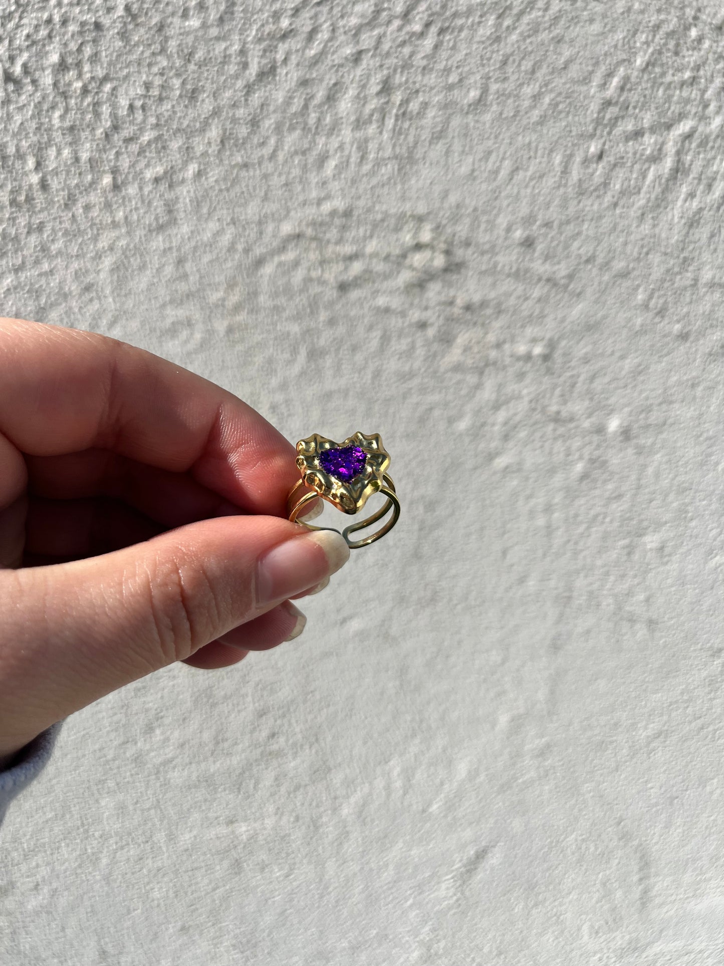Bague acier inoxydable violet