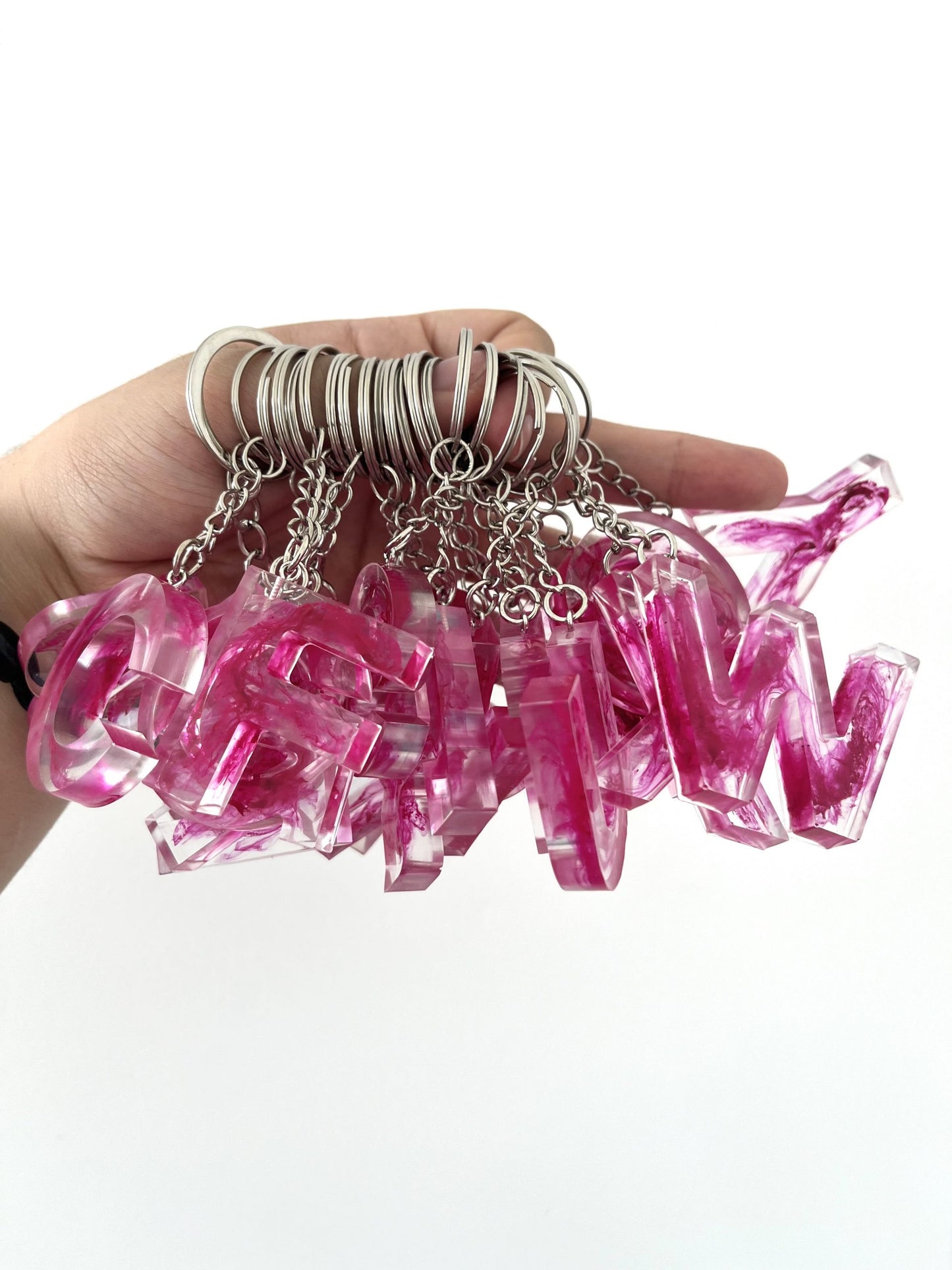 Porte clé fumé rose