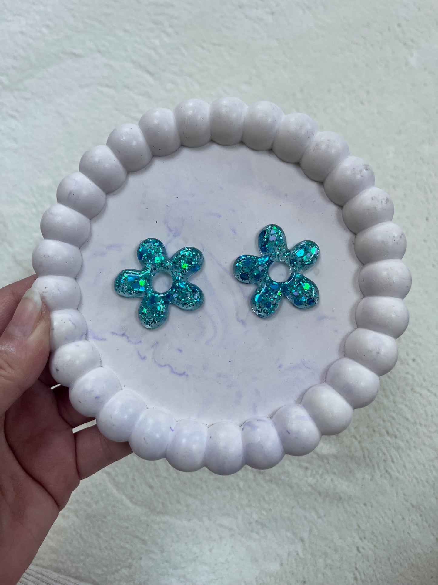 Pampille bleu à paillettes