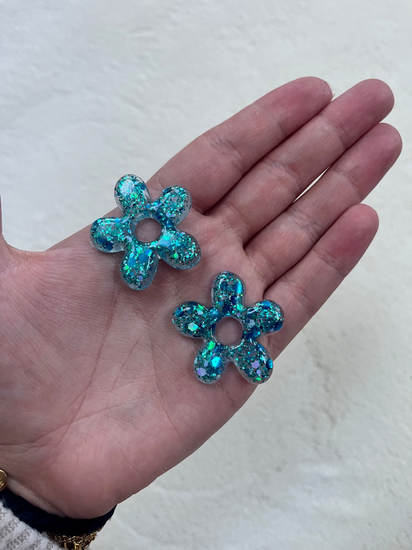 Pampille bleu à paillettes