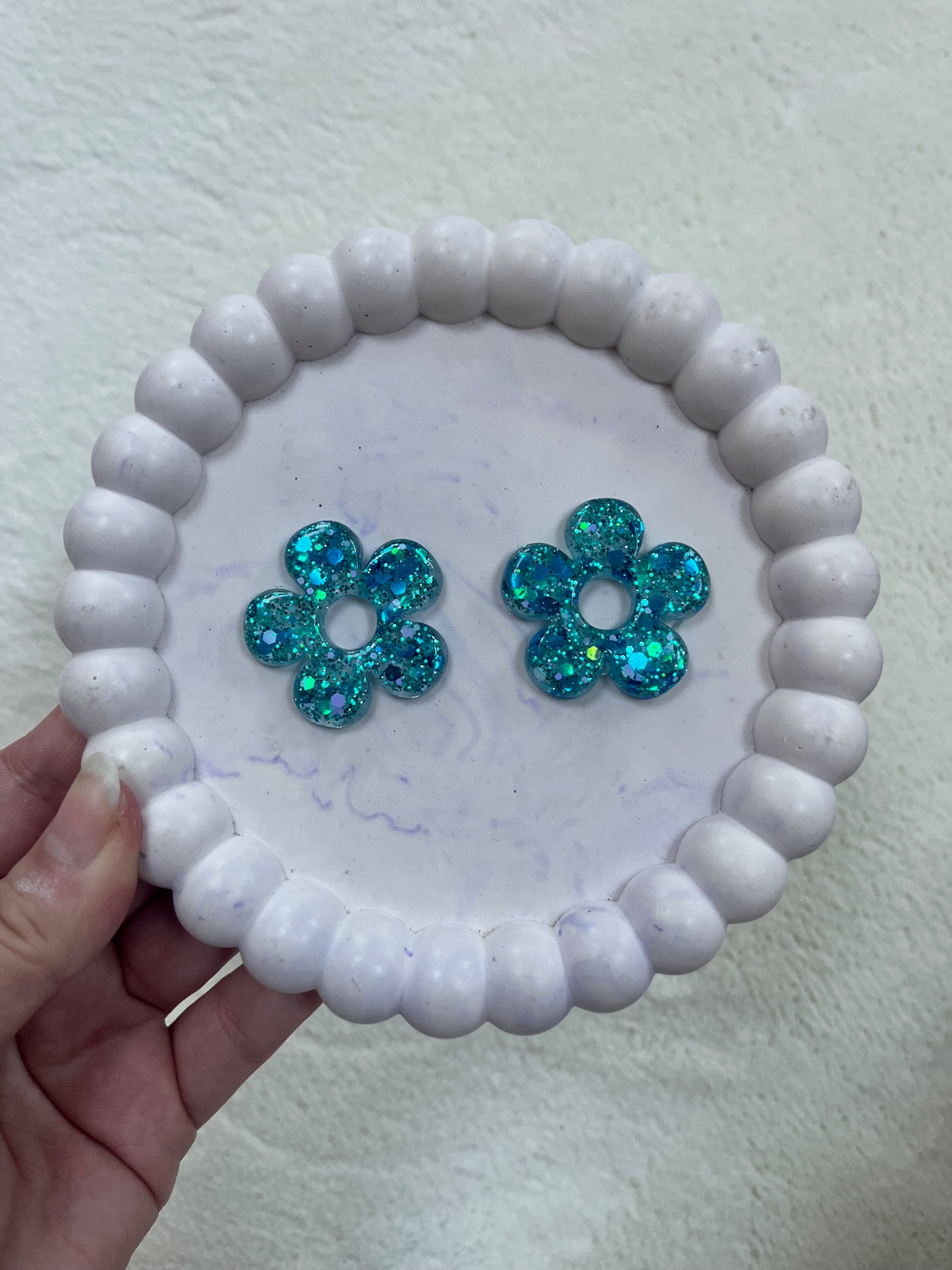 Pampille bleu à paillettes