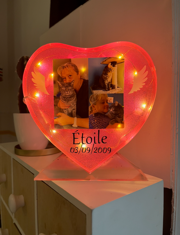 Personnalisation cœur sur socle