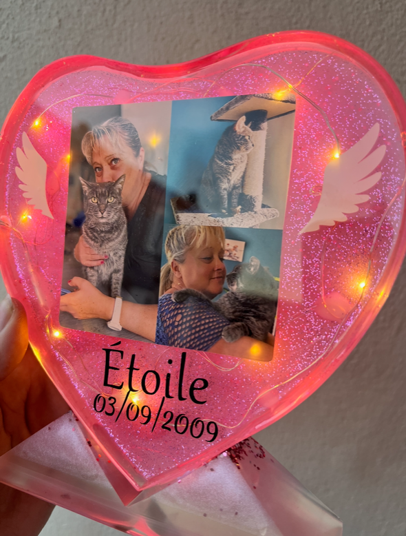 Personnalisation cœur sur socle