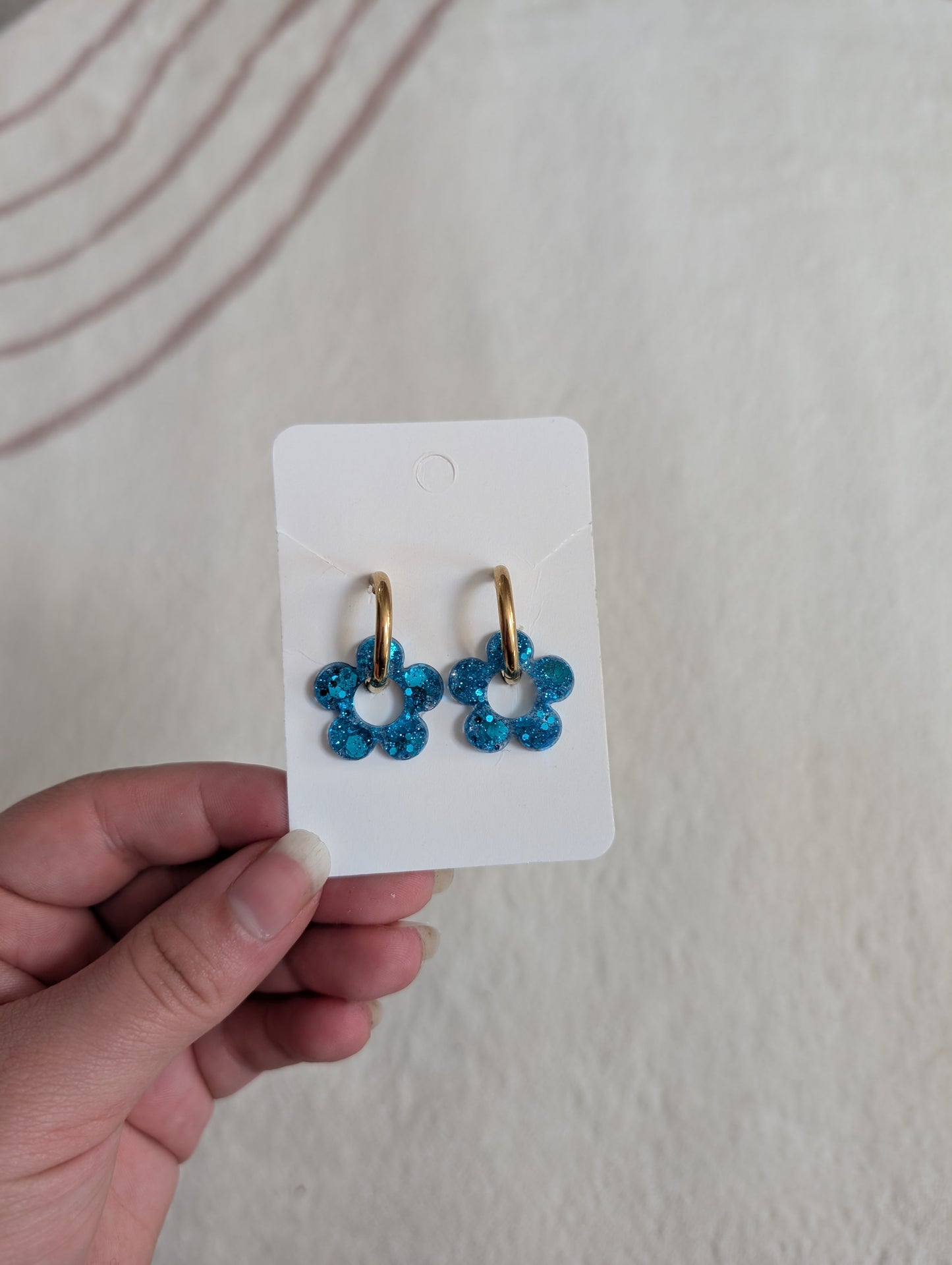 Pampille bleu à paillettes
