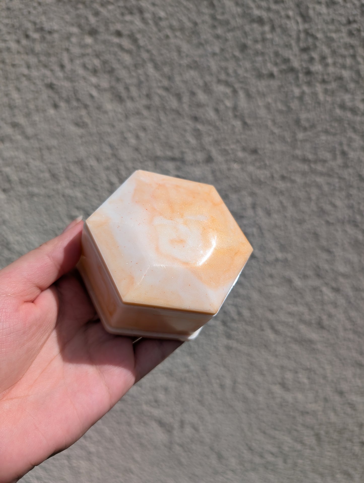 Petite boîte orange marbré