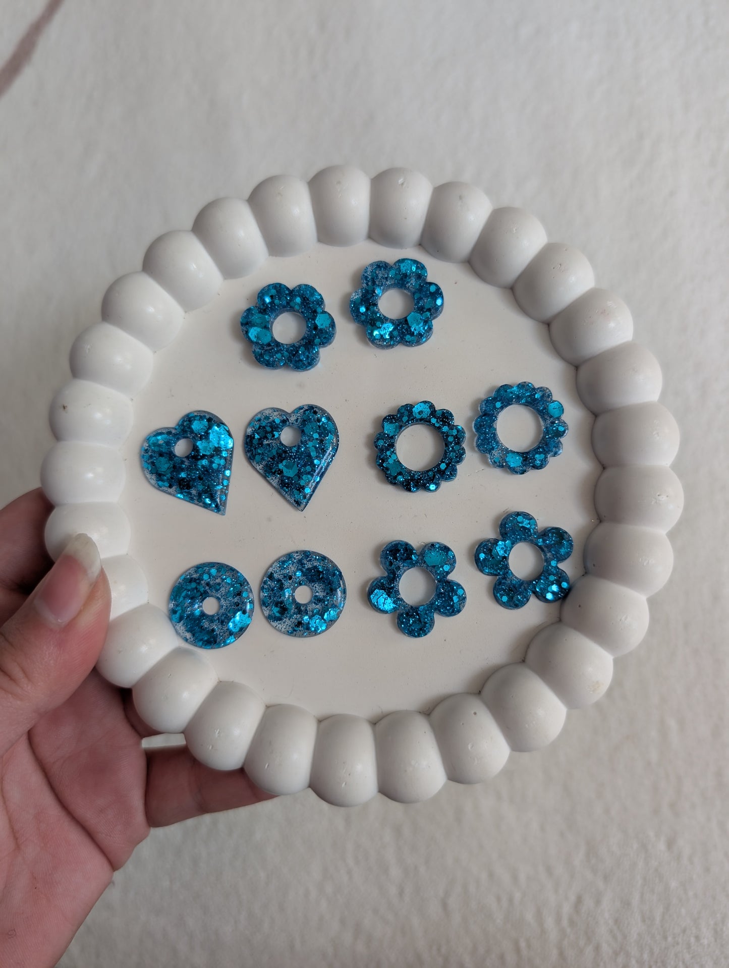 Pampille bleu à paillettes