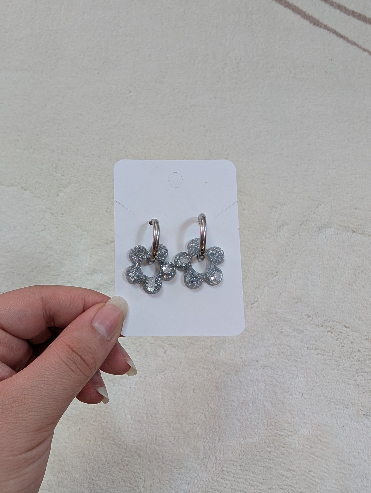 Pampille argenté à paillettes