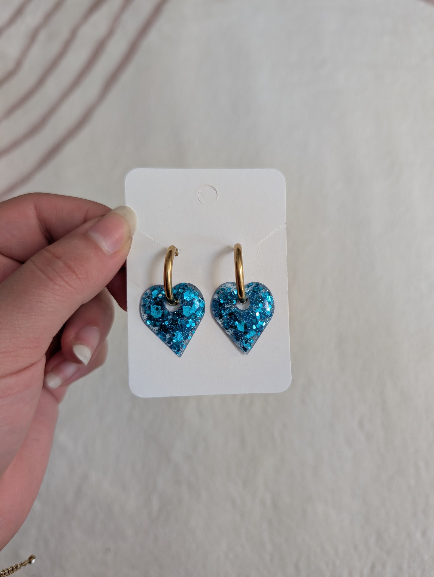 Pampille bleu à paillettes