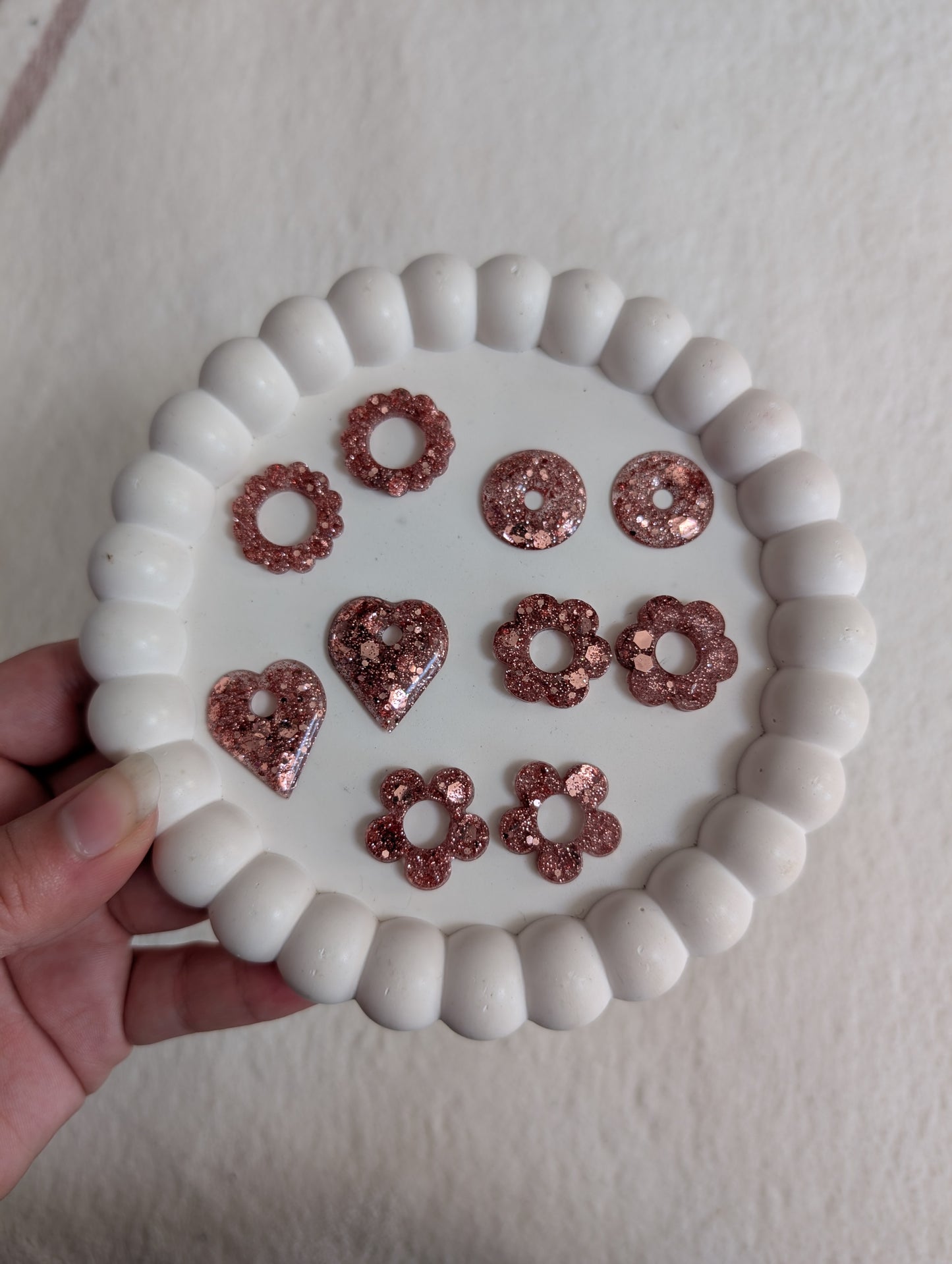 Pampille rose à paillettes