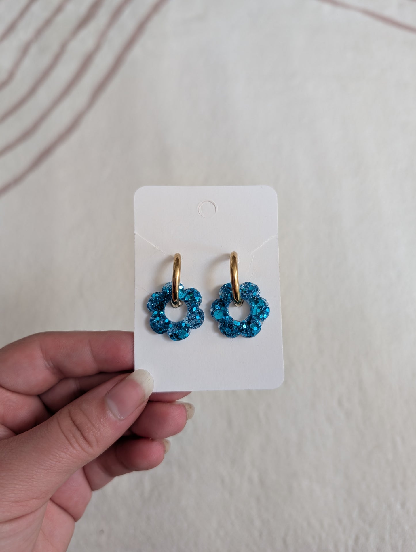 Pampille bleu à paillettes