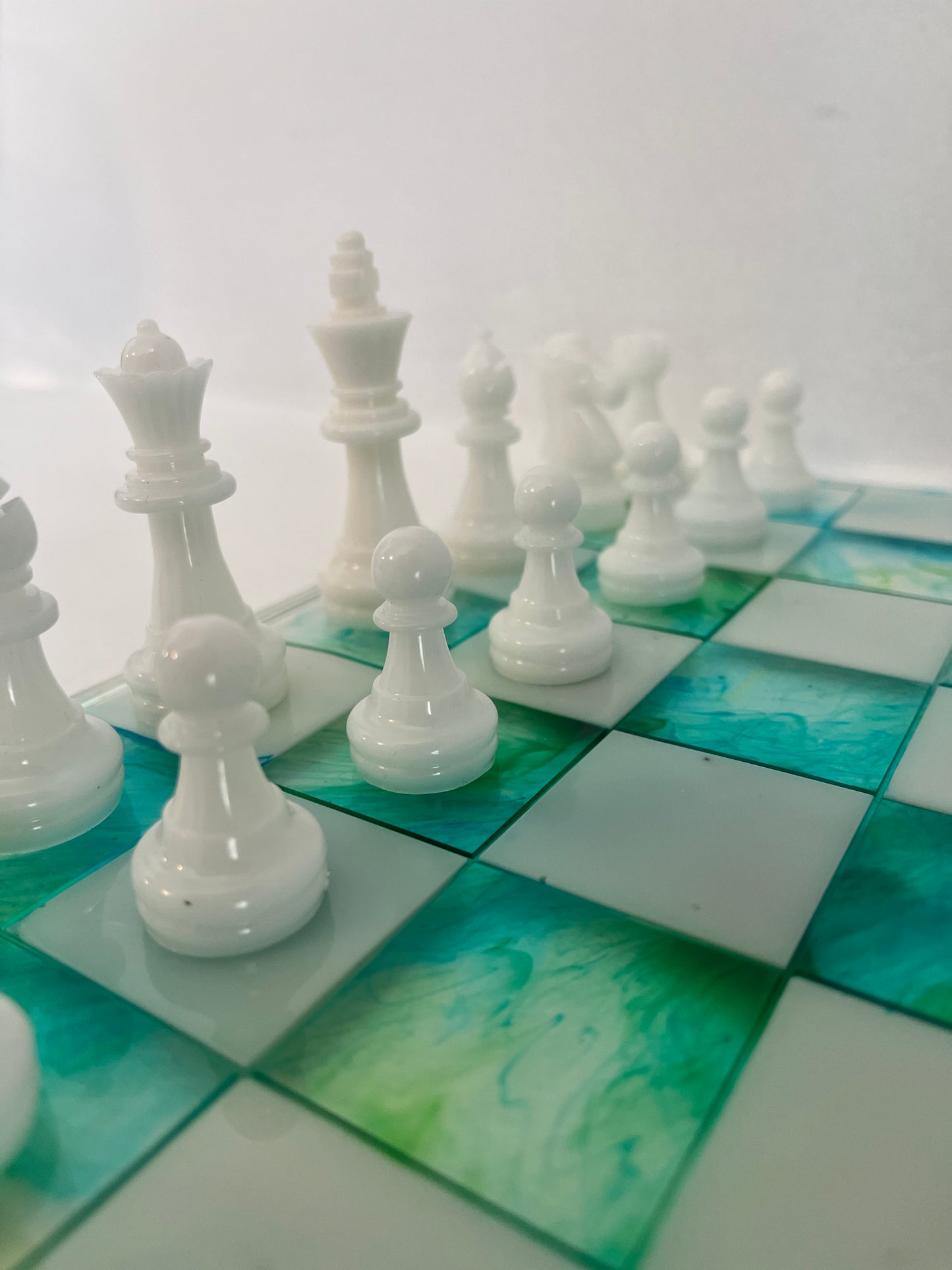 Jeu d’échec camaïeu vert