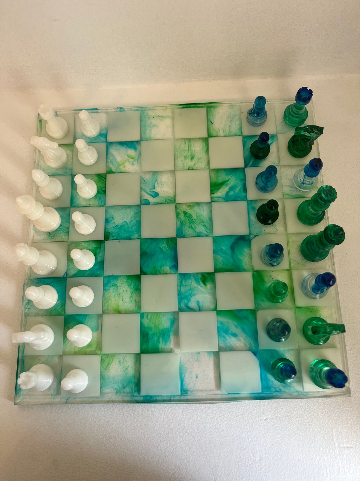 Jeu d’échec camaïeu vert