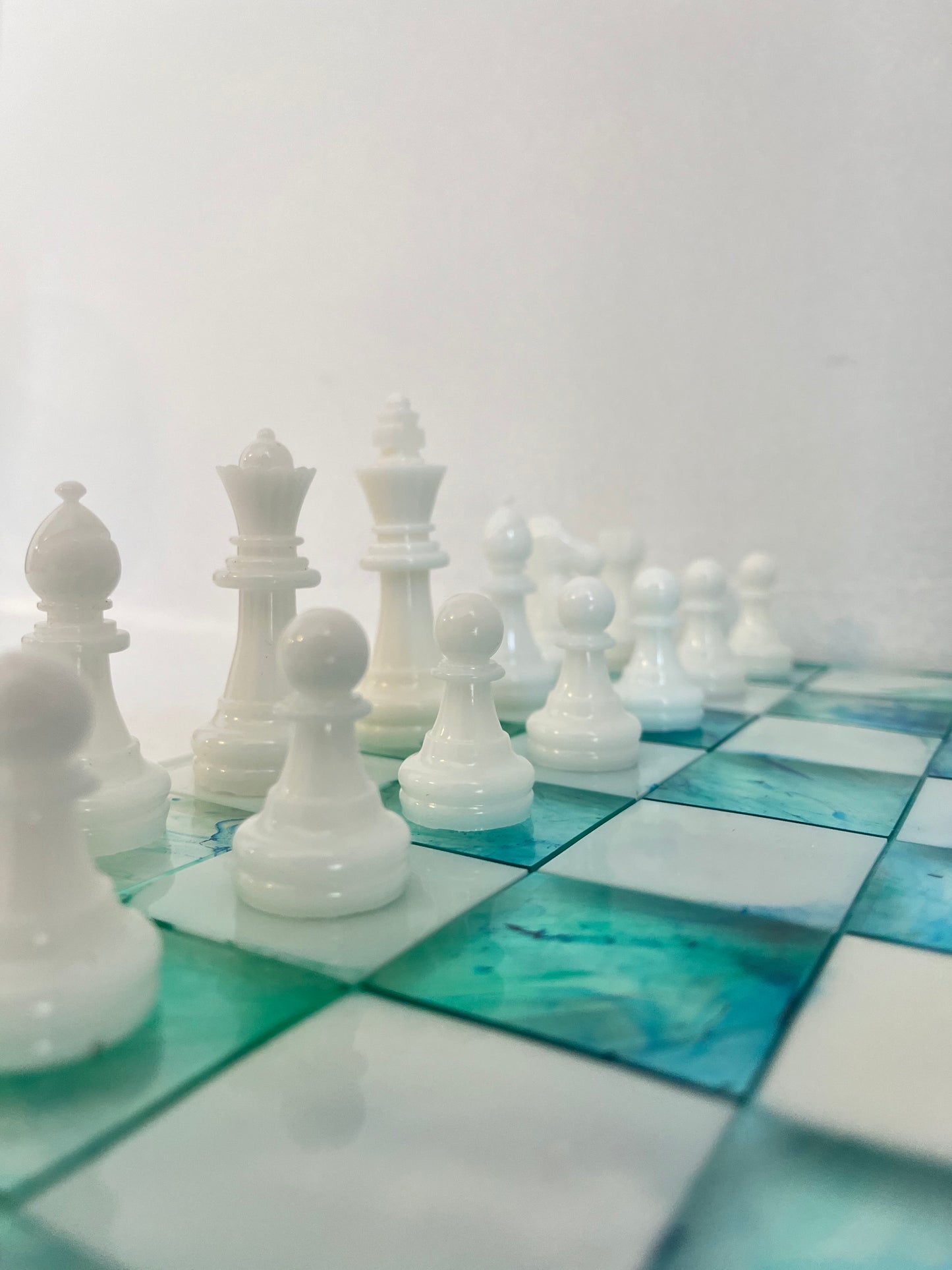 Jeu d’échec camaïeu bleu