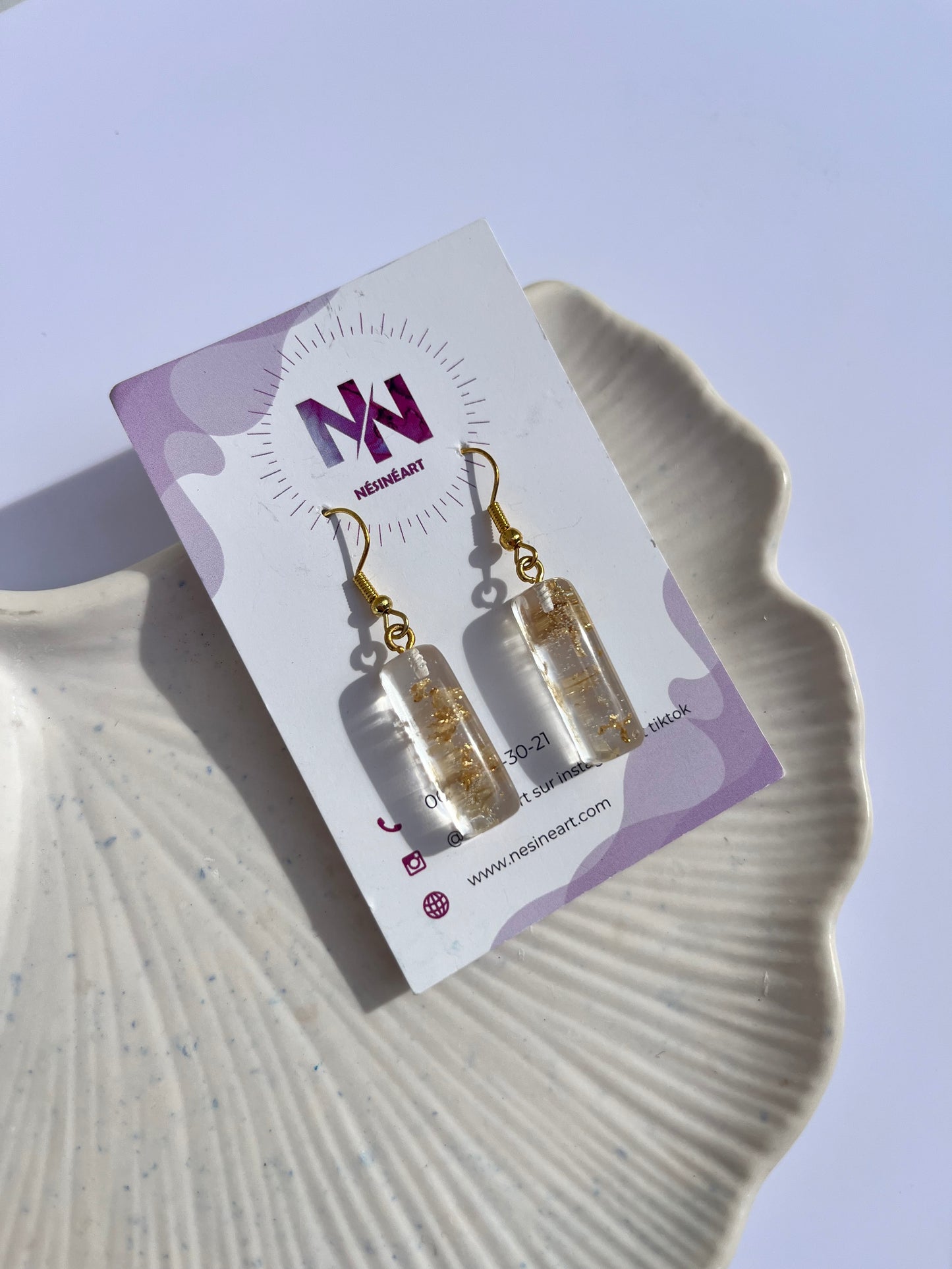 Boucle d’oreille fleurs séchées modèle « finesse »