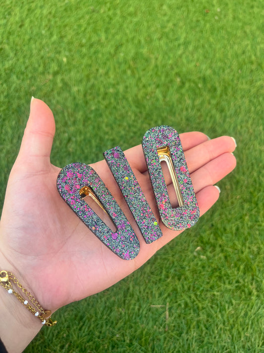Barrette noir à paillettes