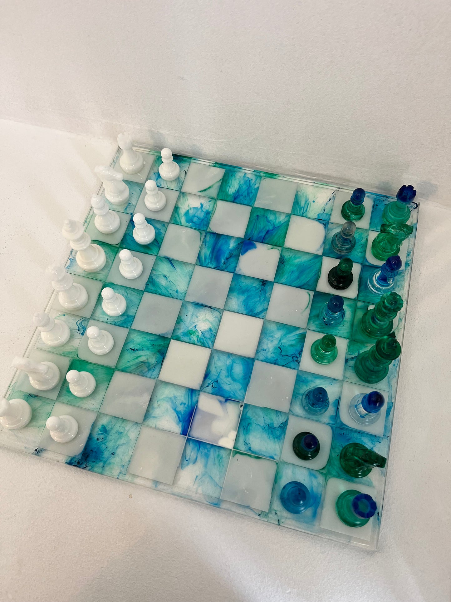 Jeu d’échec camaïeu bleu