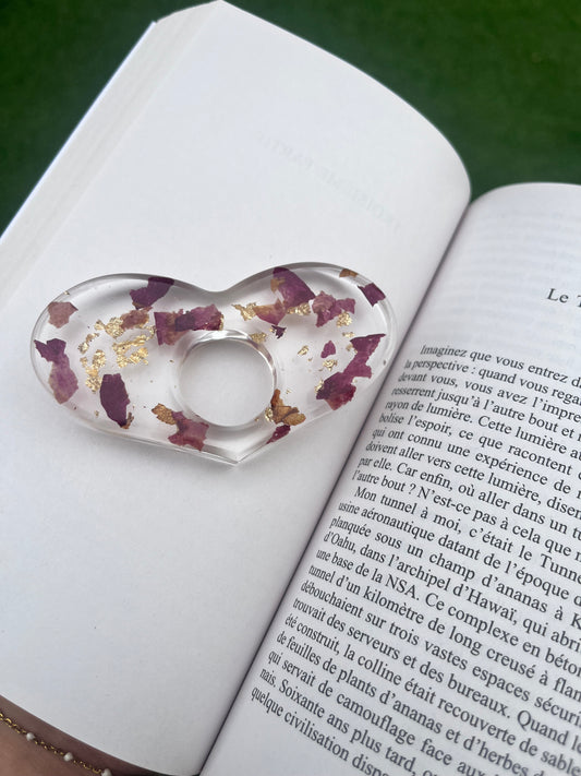 Bague de lecture pétale de rose