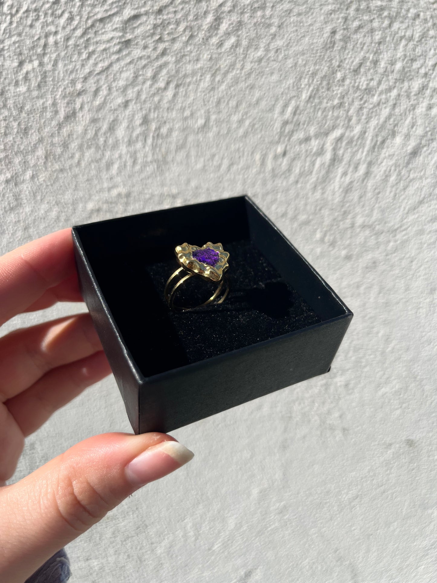 Bague acier inoxydable violet