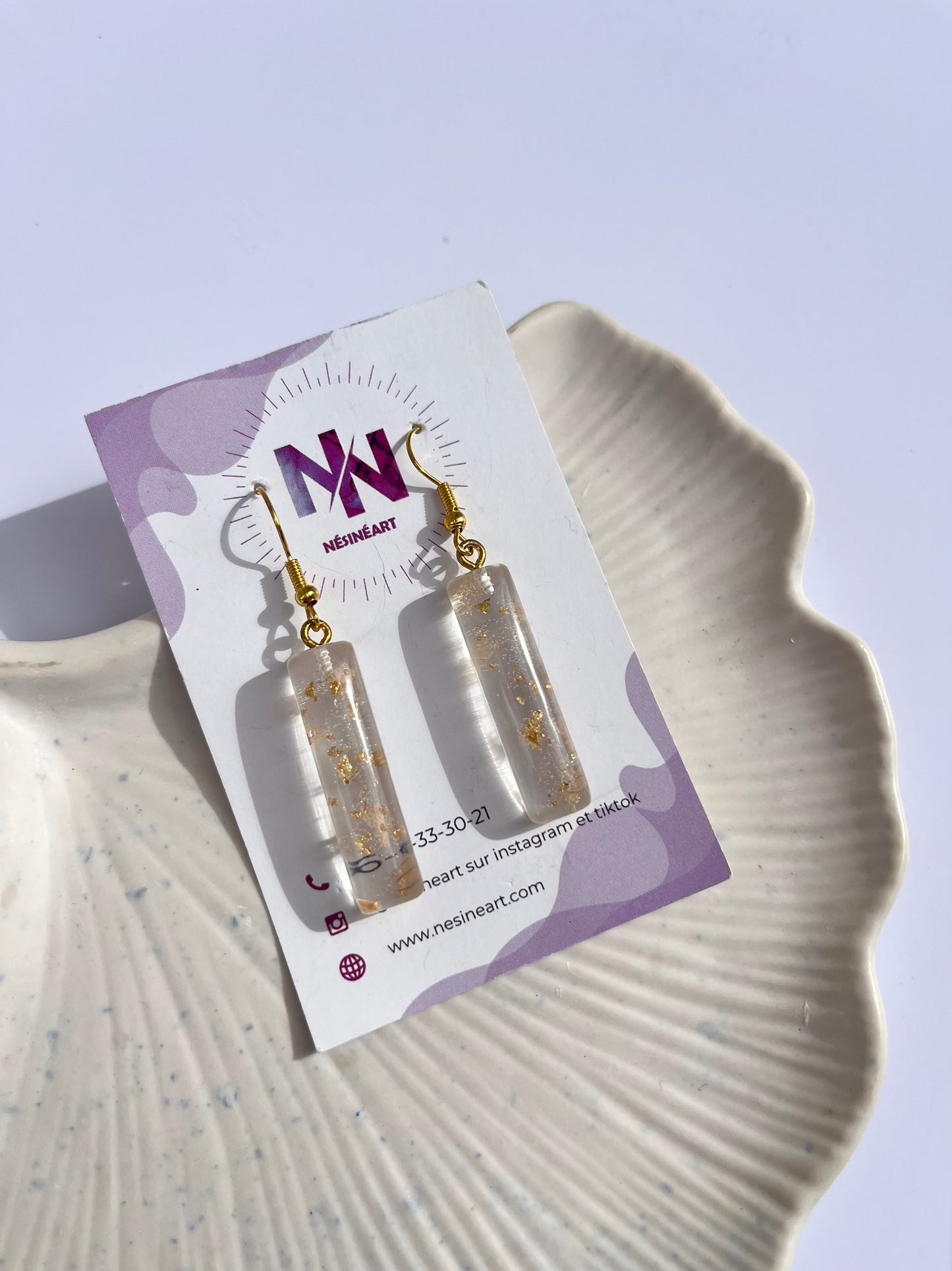 Boucle d’oreille fleurs séchées modèle « somptueuse »
