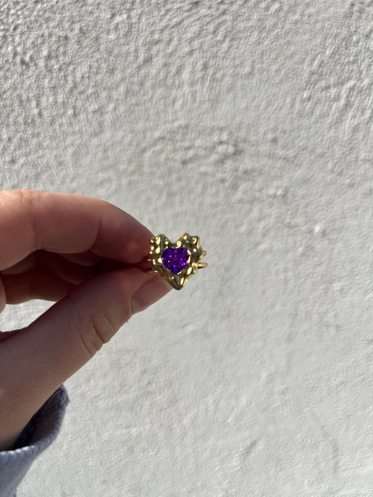 Bague acier inoxydable violet