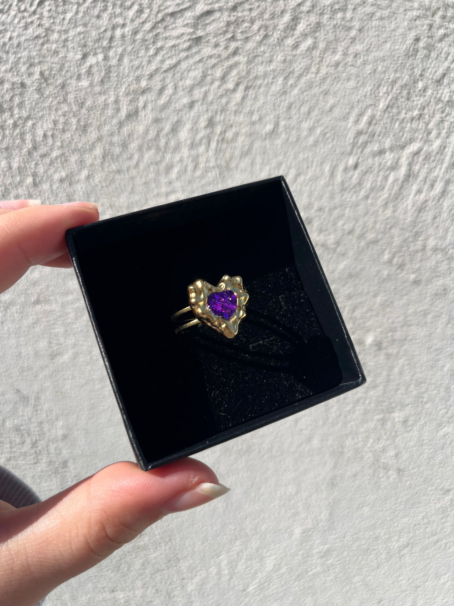 Bague acier inoxydable violet