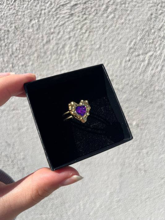 Bague acier inoxydable violet