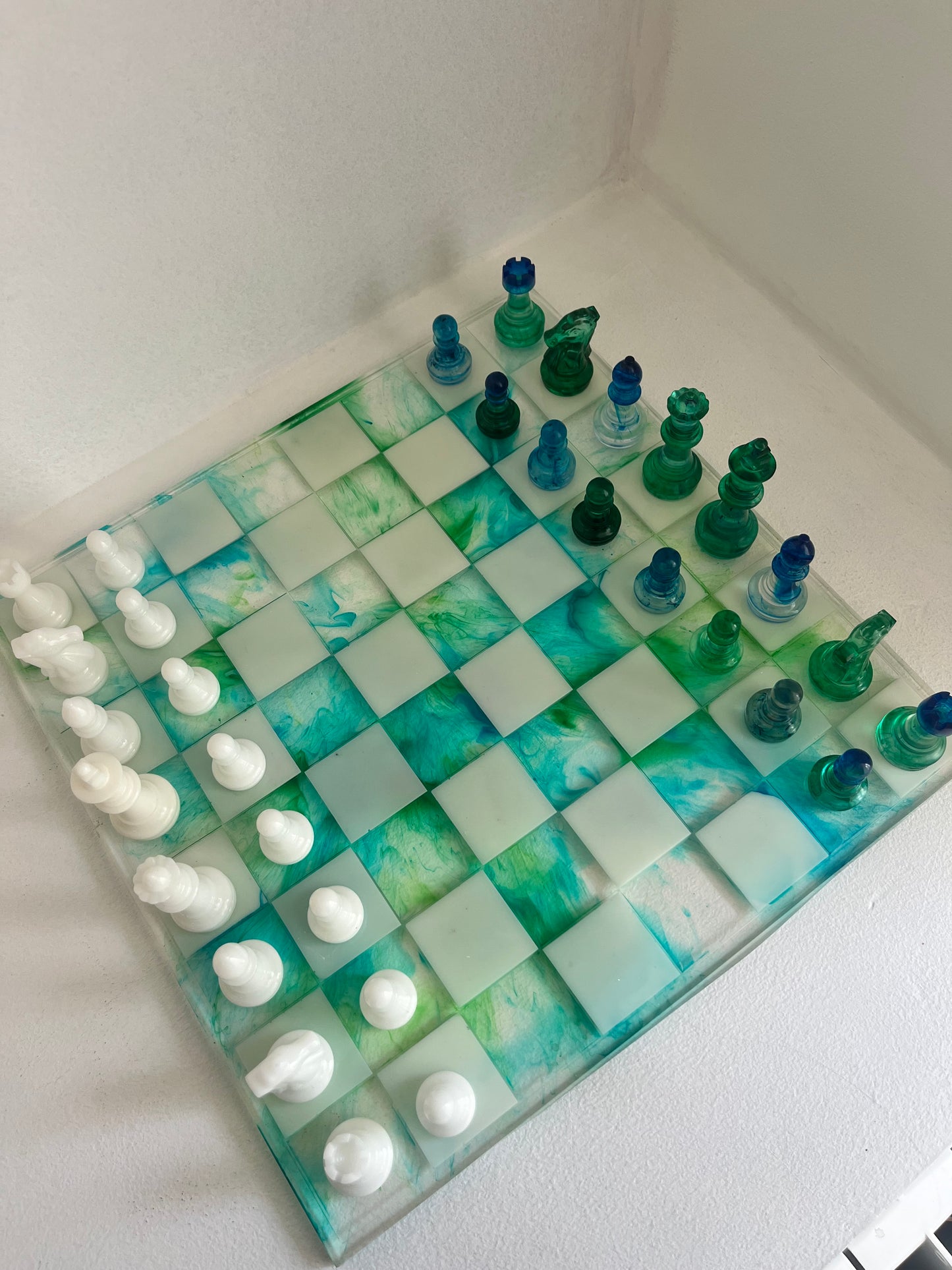 Jeu d’échec camaïeu vert