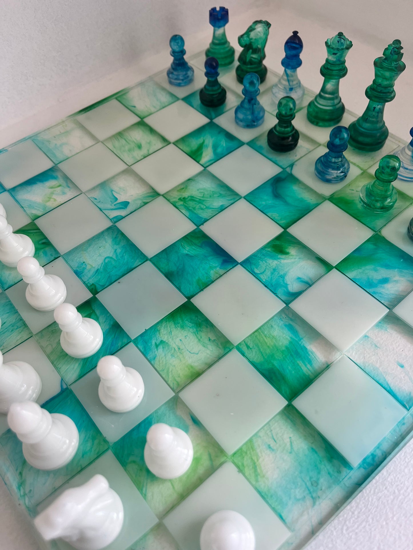 Jeu d’échec camaïeu vert