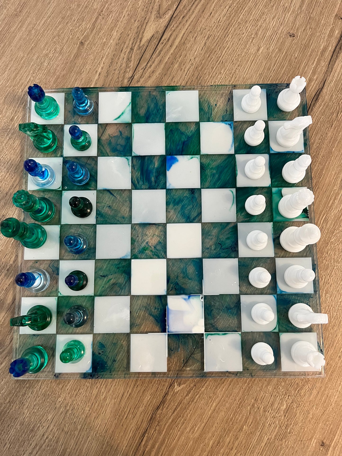 Jeu d’échec camaïeu bleu