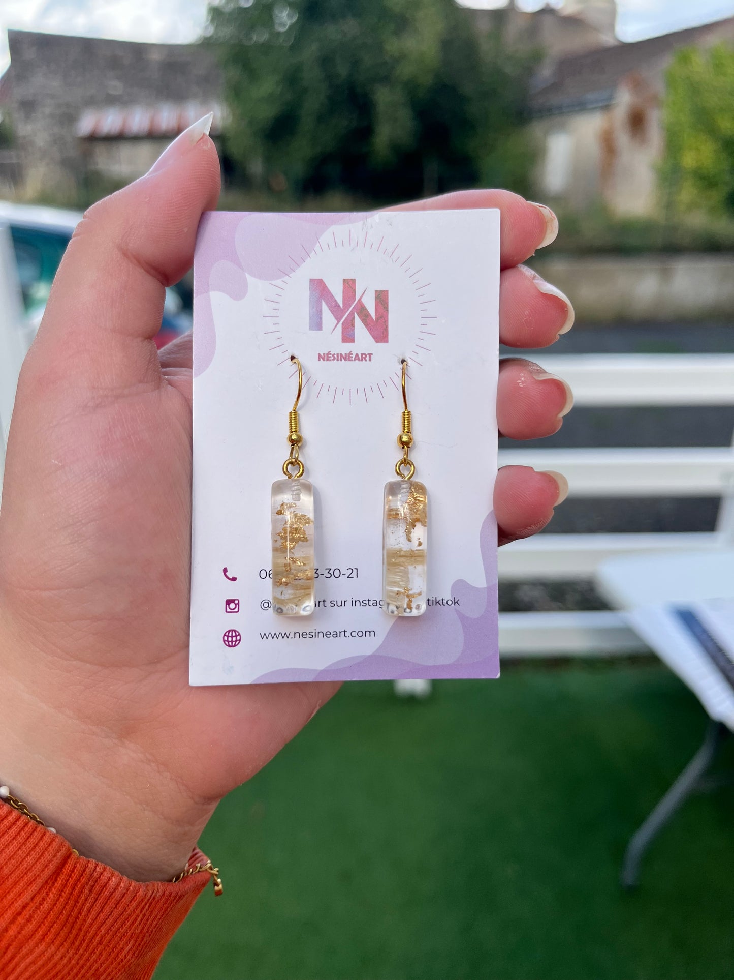 Boucle d’oreille fleurs séchées modèle « finesse »