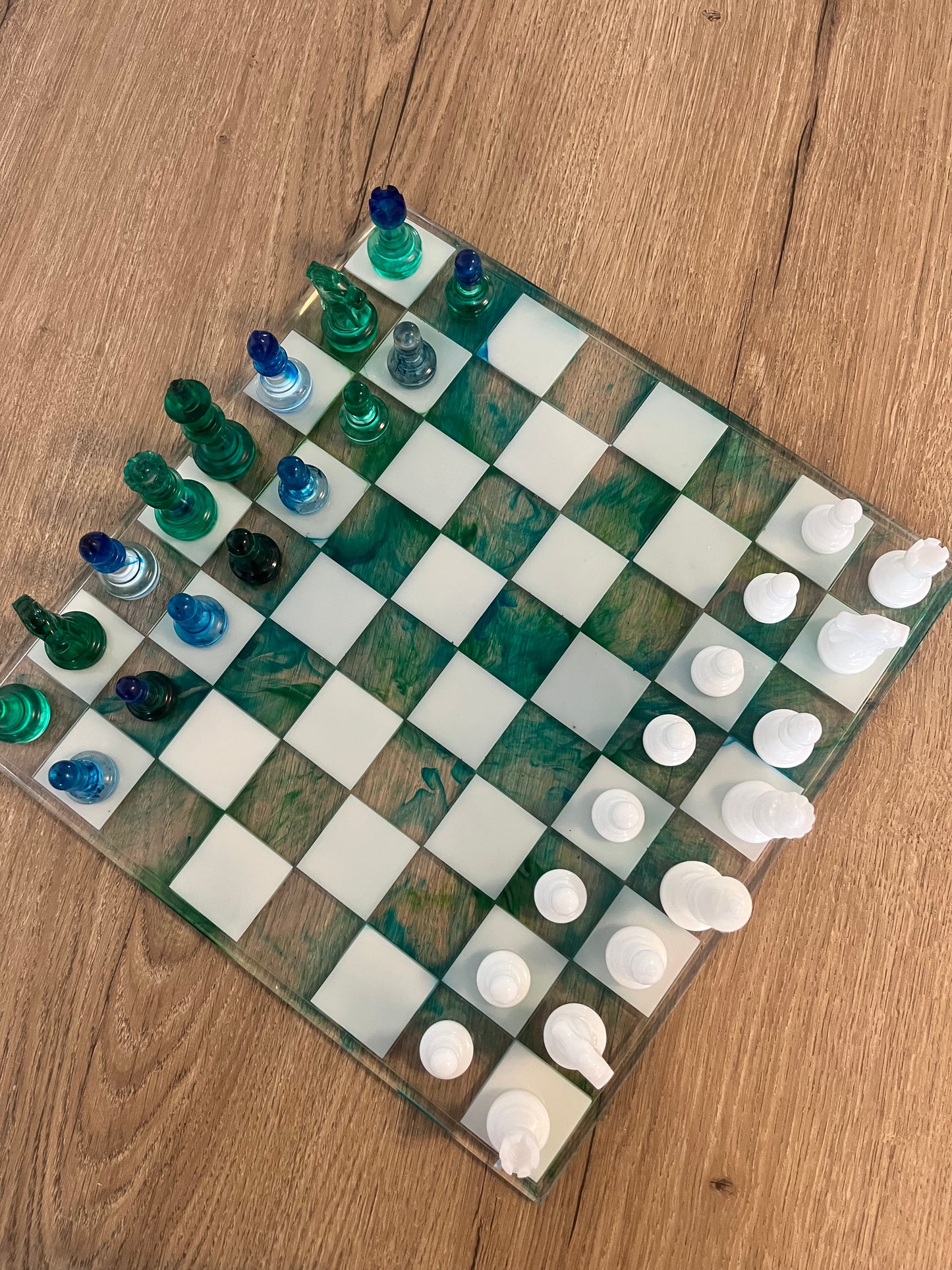 Jeu d’échec camaïeu vert