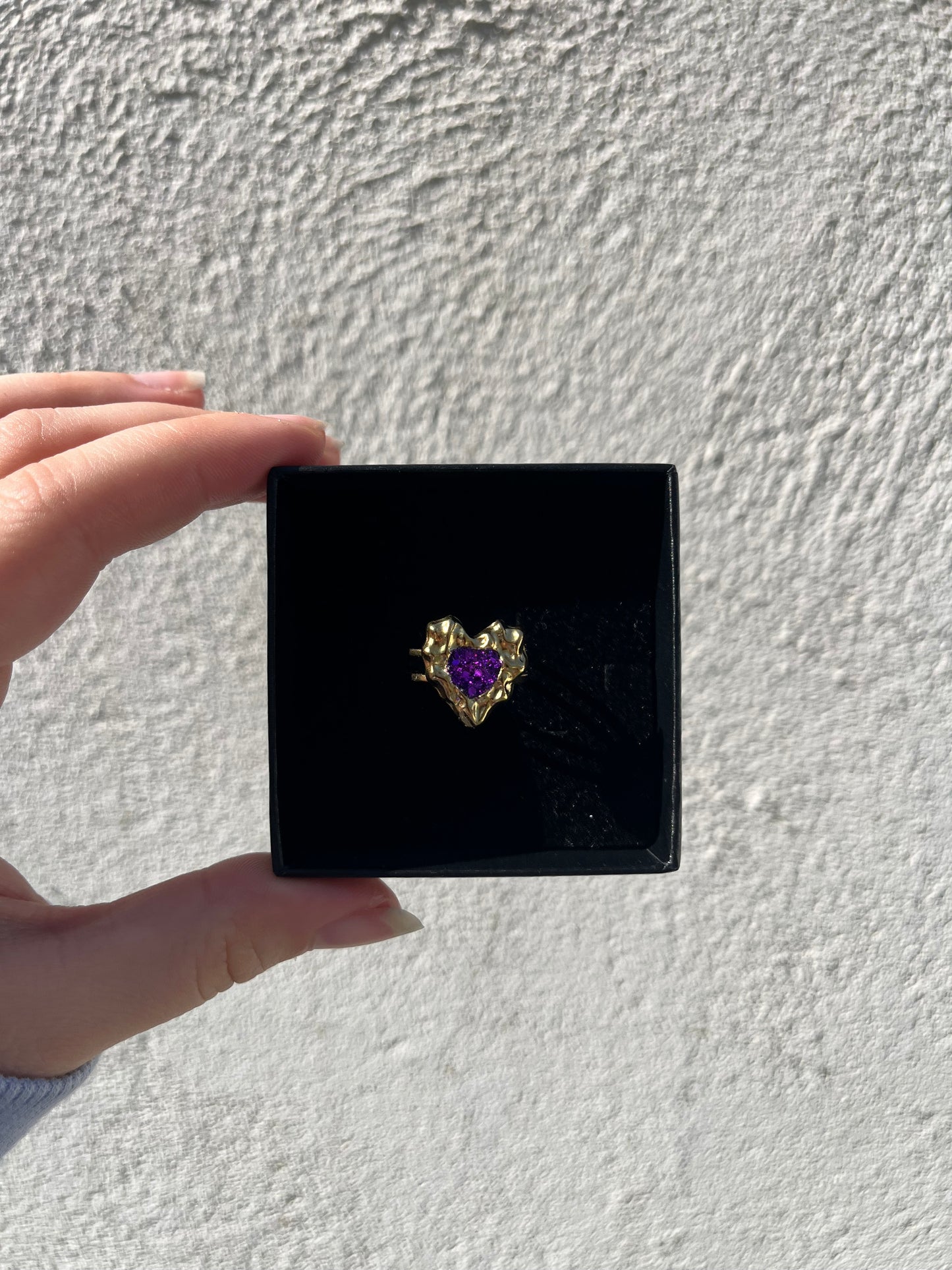 Bague acier inoxydable violet