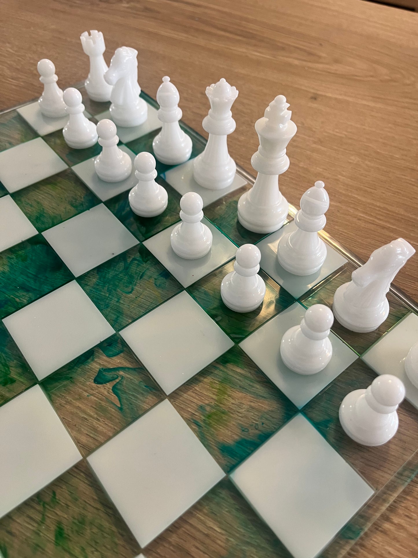 Jeu d’échec camaïeu vert