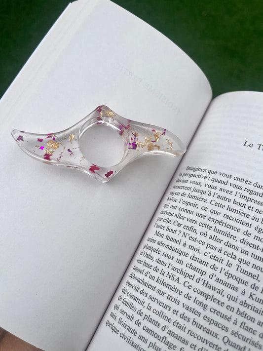 Bague de lecture fushia et or