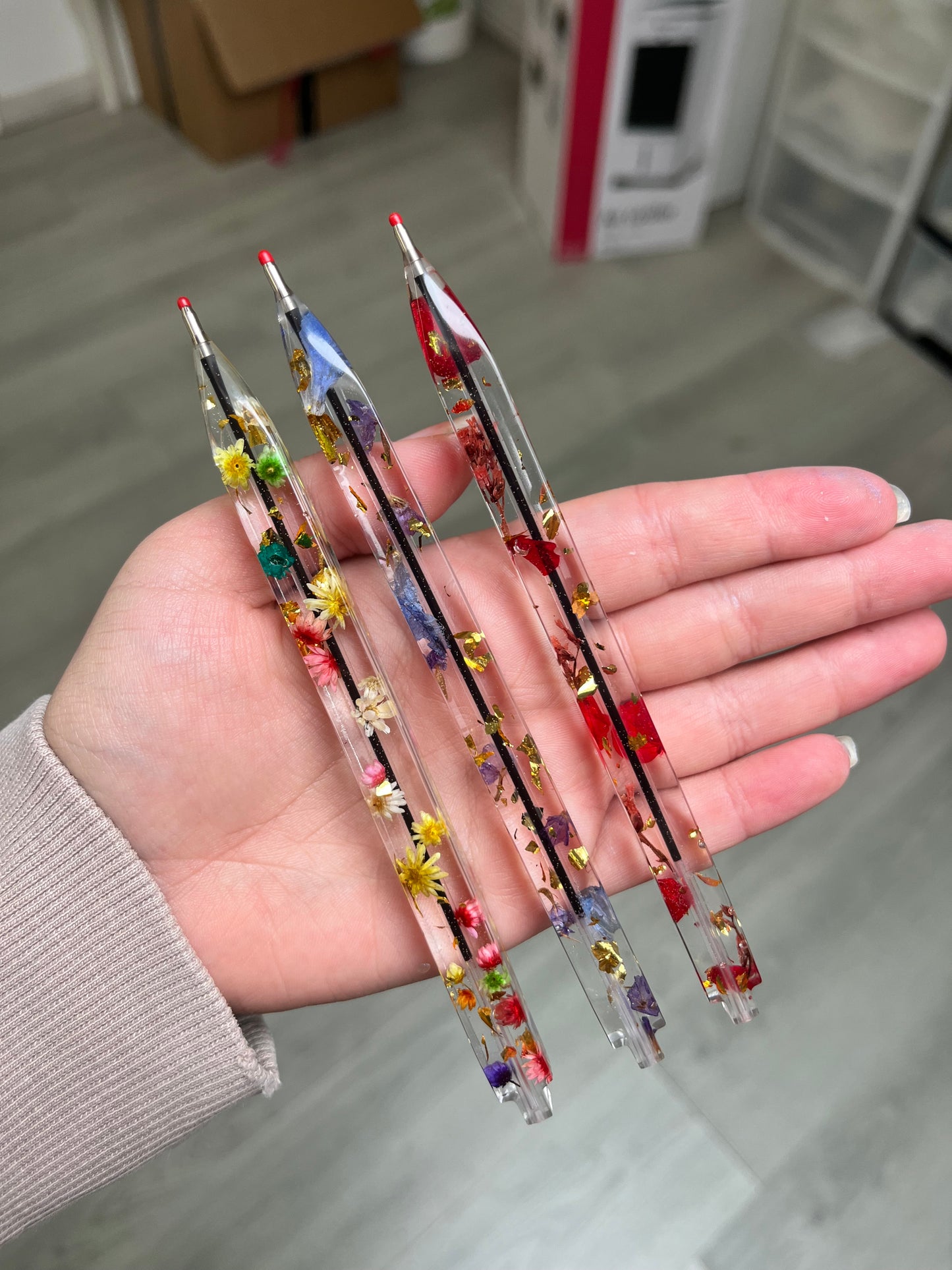 Stylo fleurs séchée