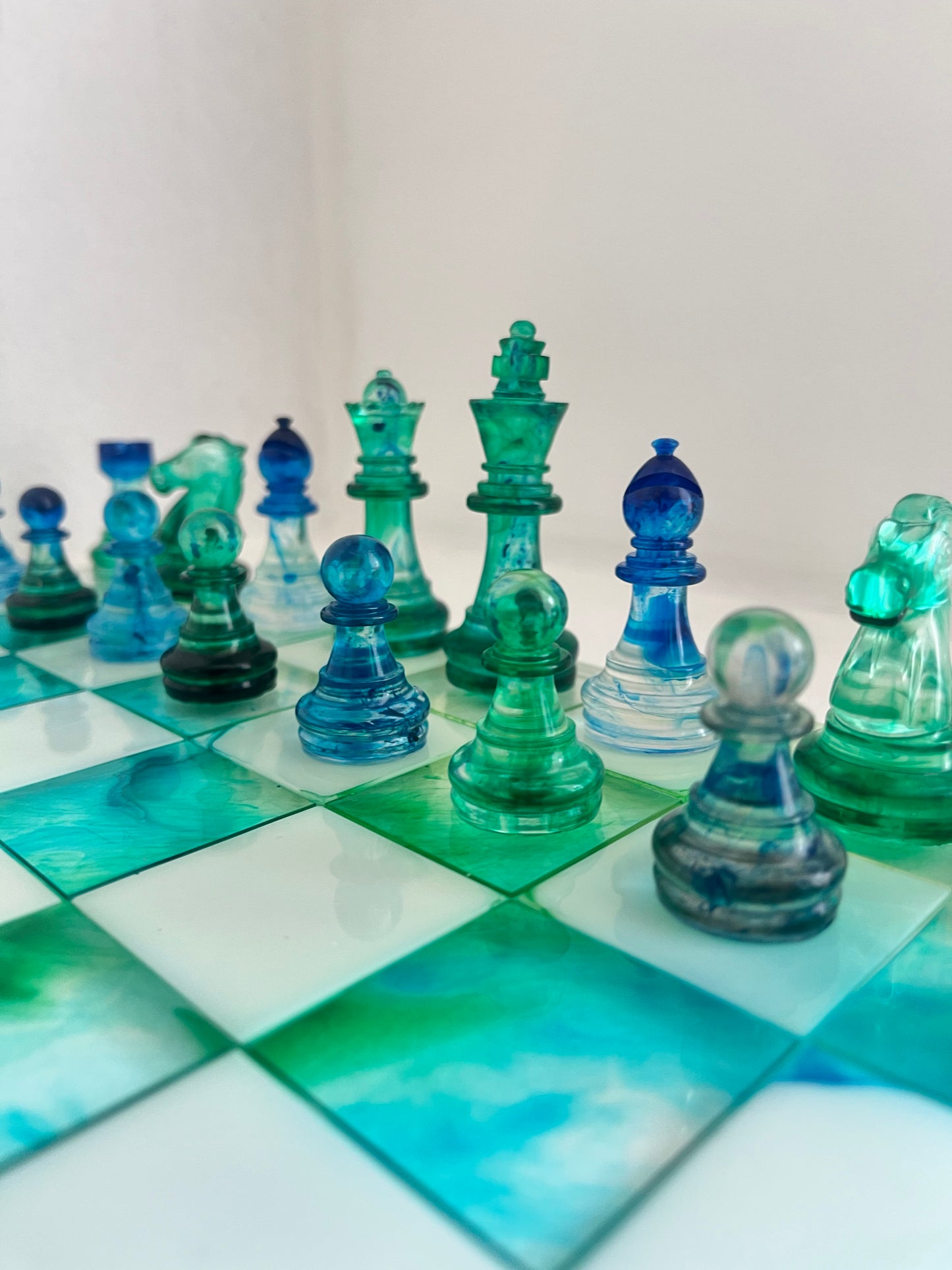 Jeu d’échec camaïeu vert