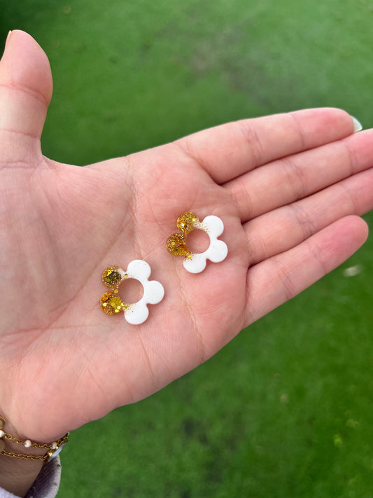 Pampille blanc et paillettes