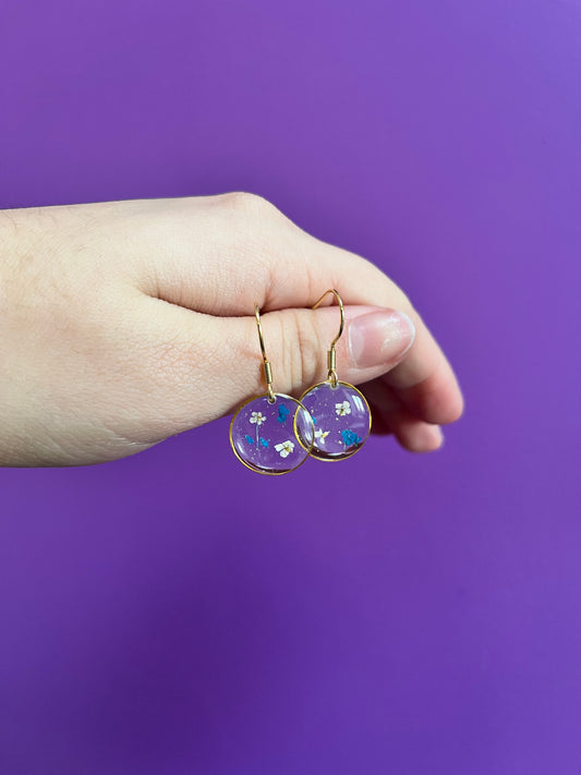Boucle d’oreille fleurs séchées modèle « ronde »