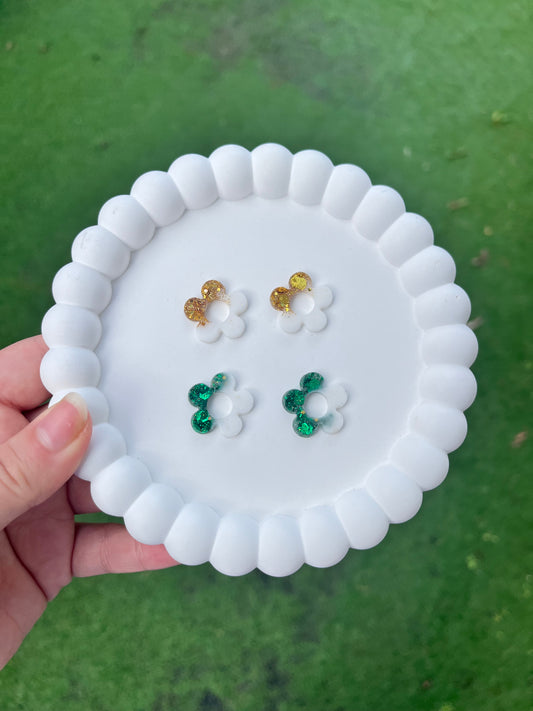 Pampille blanc et paillettes