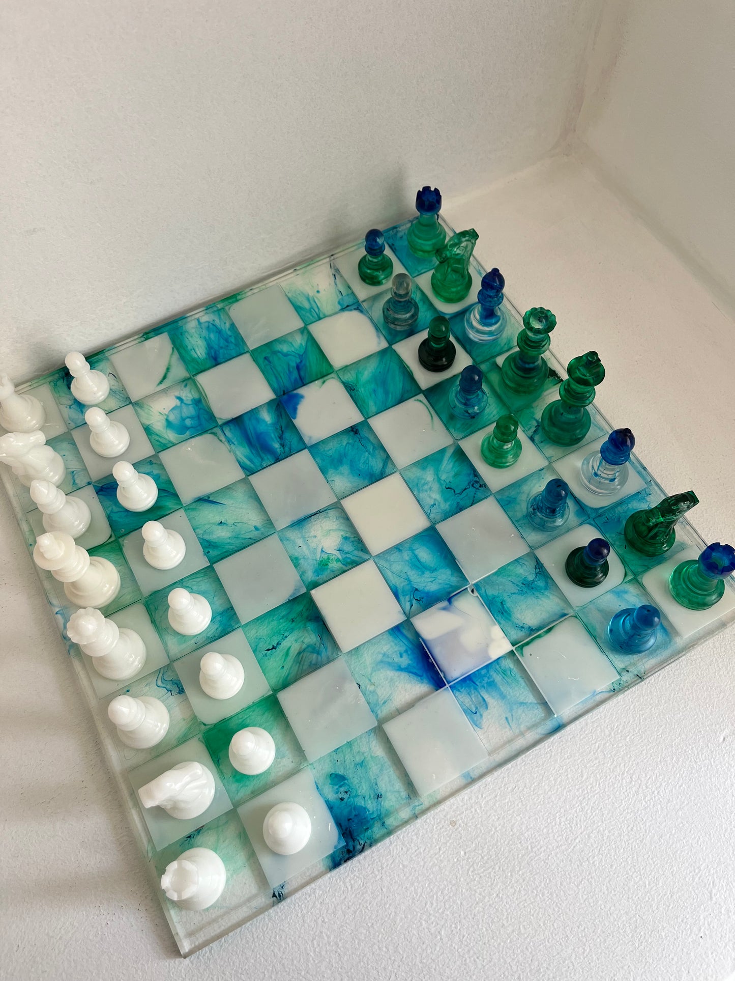 Jeu d’échec camaïeu bleu