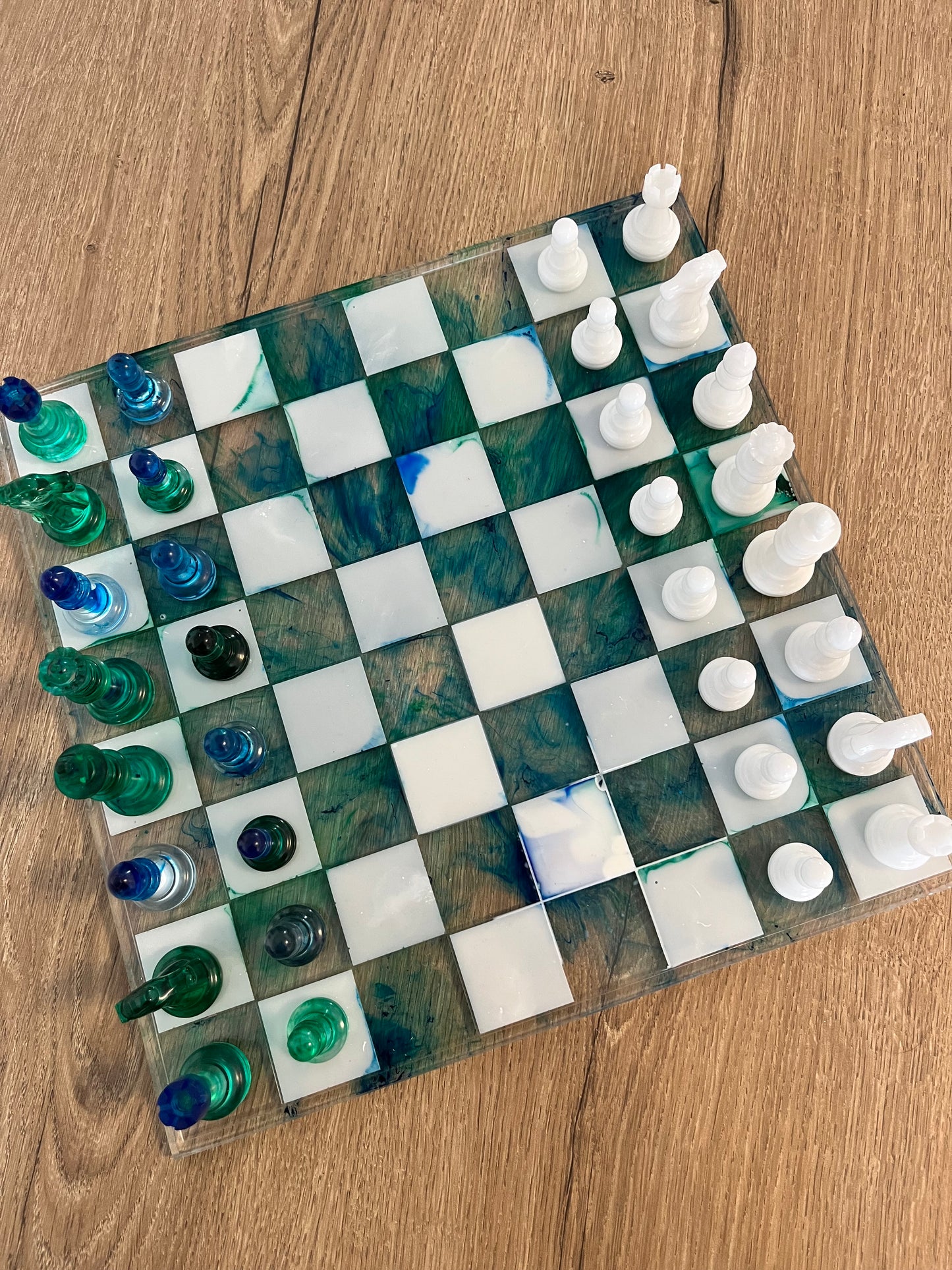Jeu d’échec camaïeu bleu