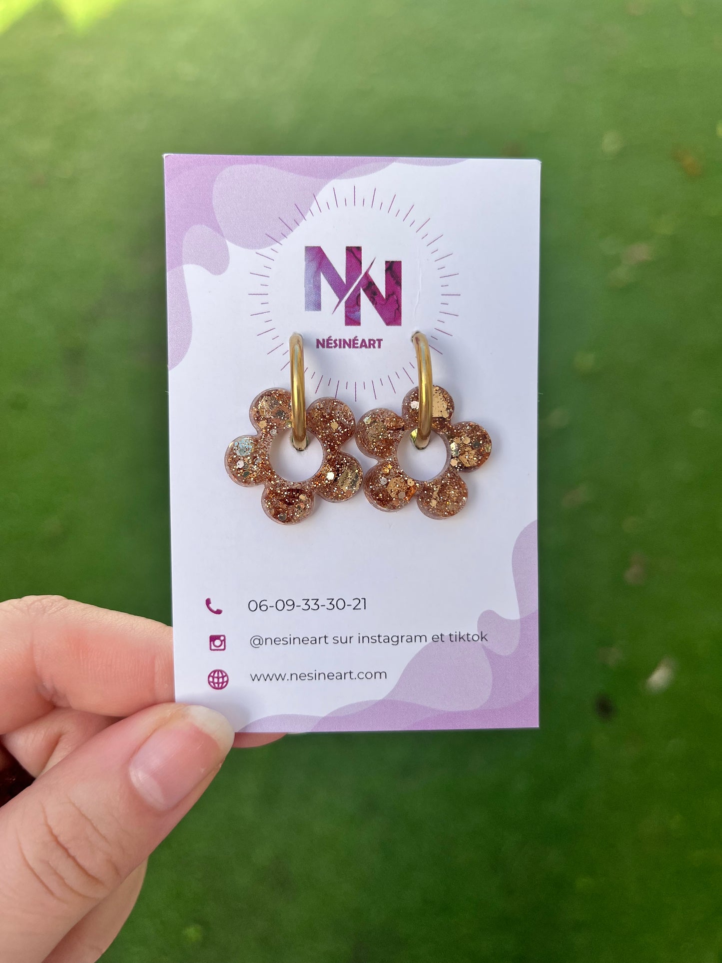 Pampille doré à paillettes