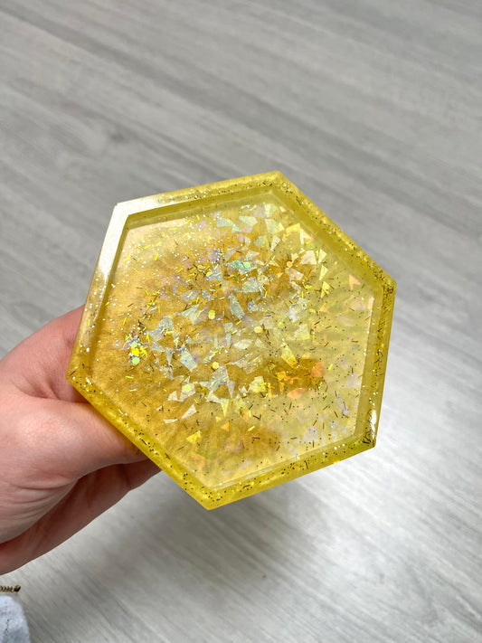 Vide poche / coupelle jaune holographique